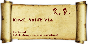 Kundl Valéria névjegykártya