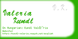 valeria kundl business card